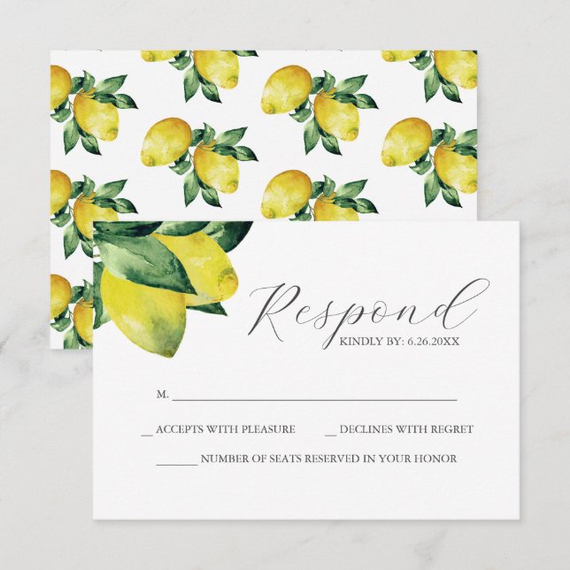 RSVP-Karte für das Brautparty Lemon RSVP Karte (Vorne/Hinten)