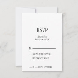 RSVP-Karte für das Party Minimalistische Altersvor RSVP Karte