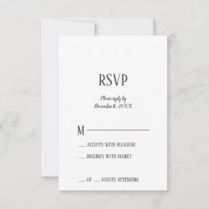 RSVP-Karte für das Party Minimalistische Altersvor RSVP Karte