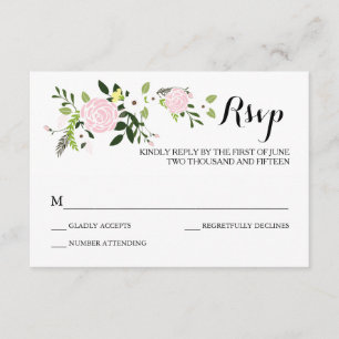 RSVP-Karte für den Blumengarten - weiß RSVP Karte