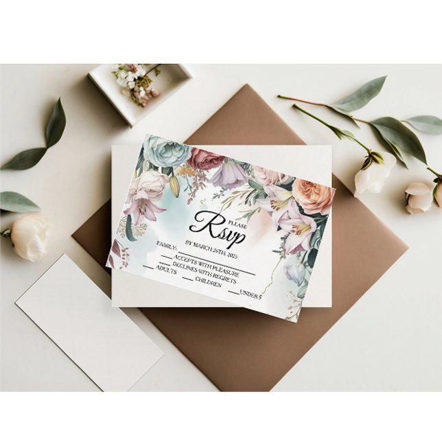 RSVP-Karte für den schönen Blumendesigner RSVP Karte (Von Creator hochgeladen)