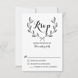 RSVP-Karte für den Schwarzen Whimsikkranz RSVP Karte