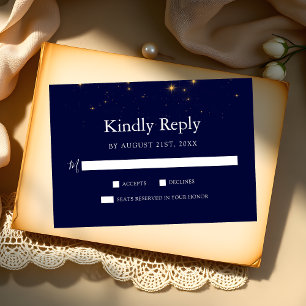 RSVP-Karte für die blaue Hochzeit in der Nacht der RSVP Karte