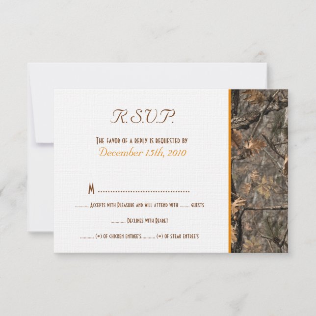 RSVP-Karte für die Camouflage des Jägers RSVP Karte (Vorderseite)