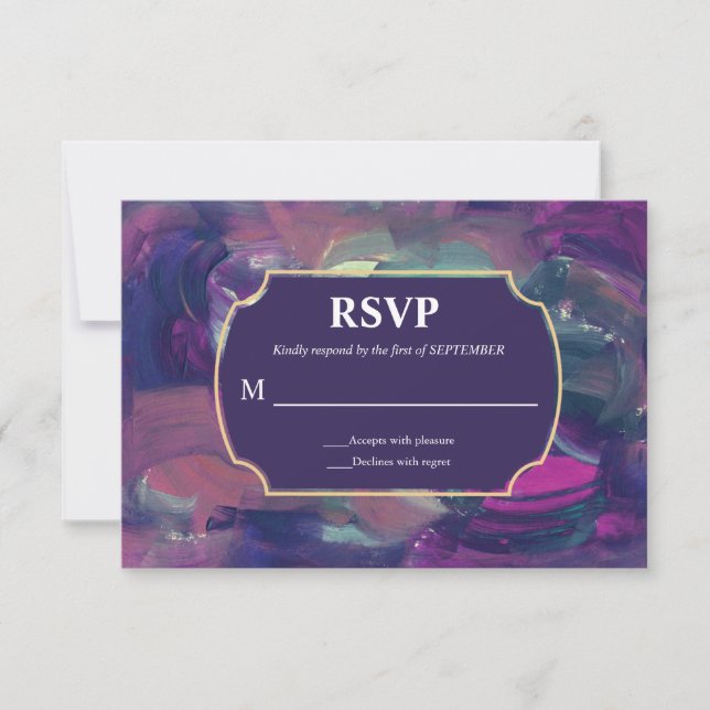 RSVP-Karte für die Fett-Acrylmalerei Einladung (Vorderseite)