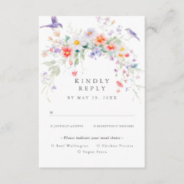 RSVP-Karte für die Frühjahrsmahlzeiten der Wildblu Begleitkarte
