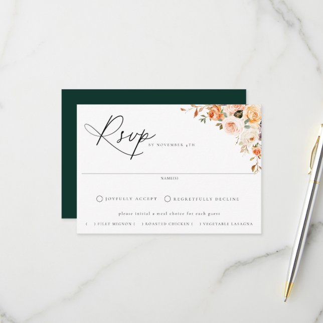 RSVP-Karte für die Frühlingsblütenwahl RSVP Karte (Vorderseite/Rückseite Beispiel)