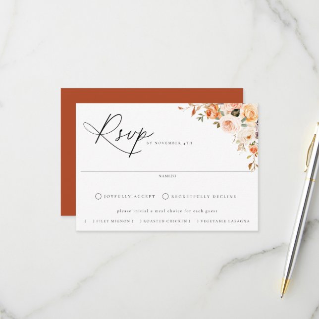 RSVP-Karte für die Frühlingsblütenwahl RSVP Karte (Vorderseite/Rückseite Beispiel)