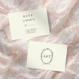 RSVP-Karte für die Hochzeit von Elfenbein RSVP Karte