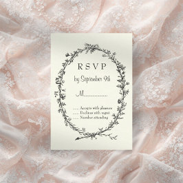 RSVP-Karte für die Hochzeit von Elfenbein RSVP Karte