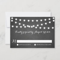 RSVP-Karte für die Hochzeit von White Fairy Lights