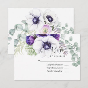 RSVP-Karte für die Hochzeitsfeier mit blauer Wasse RSVP Karte