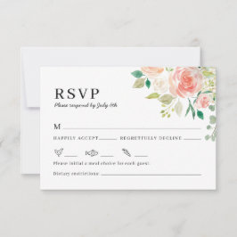 RSVP-Karte für die Hochzeitsfeier mit Blumenwasser RSVP Karte