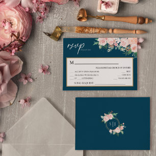 RSVP-Karte für die Hochzeitsnacht von Blush Floral RSVP Karte