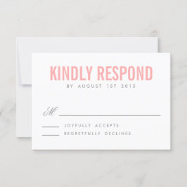RSVP-Karte für die Hochzeitsszenografie in Rosa un RSVP Karte