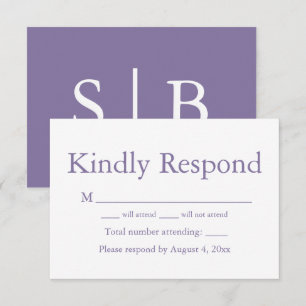 RSVP-Karte für die Lava Monogram Response Dankeskarte