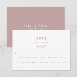 RSVP-Karte für die Lebensmittelallergie der botani RSVP Karte