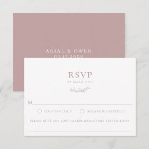 RSVP-Karte für die Lebensmittelallergie der botani RSVP Karte