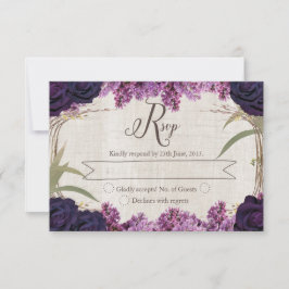 RSVP-Karte für die Lila Hochzeit des verzauberten  RSVP Karte