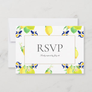 RSVP-Karte für die mediterrane Lemon-Tiles-Küste v RSVP Karte