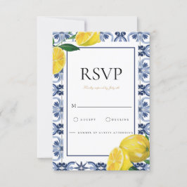 RSVP-Karte für die mediterrane Lemon-Tiles-Küste v RSVP Karte