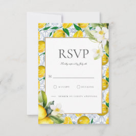 RSVP-Karte für die mediterrane Lemon-Tiles-Küste v RSVP Karte