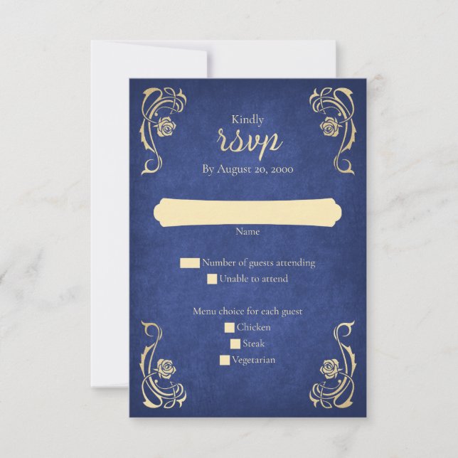 RSVP-Karte für die verzauberte Rose RSVP Karte (Vorderseite)