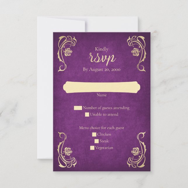 RSVP-Karte für die verzauberte Rose RSVP Karte (Vorderseite)