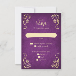 RSVP-Karte für die verzauberte Rose RSVP Karte