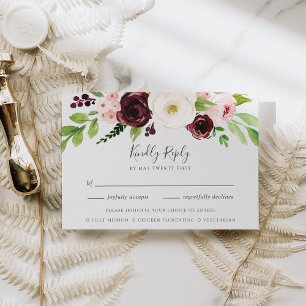 RSVP-Karte für die Wahl der Blush Romance RSVP Karte