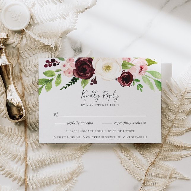 RSVP-Karte für die Wahl der Blush Romance RSVP Karte (Von Creator hochgeladen)