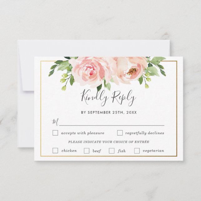 RSVP-Karte für die Wahl des Blütenblattes zum Hoch RSVP Karte (Vorderseite)