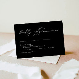 RSVP-Karte für die Wahl des Schwarzen Minimal für RSVP Karte