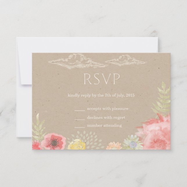 RSVP-Karte für die Wiese Summer Wedding RSVP Karte (Vorderseite)