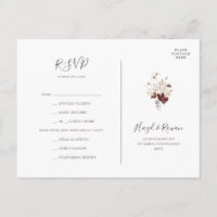 RSVP-Karte für die Wildblume von Kupfer-Burgundy