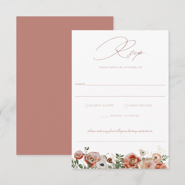 RSVP-Karte für dutzende Rose RSVP Karte (Vorne/Hinten)