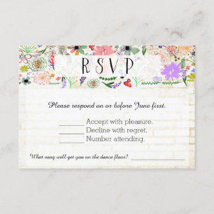 RSVP-Karte für eine lebendige botanische Wasserfar RSVP Karte