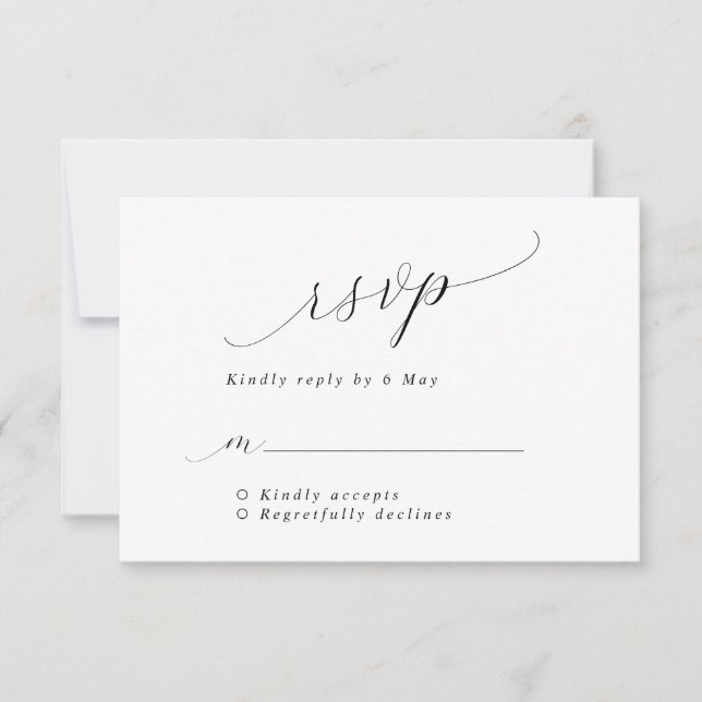 RSVP-Karte für einfache romantische Skriptereihen RSVP Karte (Vorderseite)