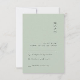 RSVP-Karte für einfache Seite Grüne Hochzeit Einladung