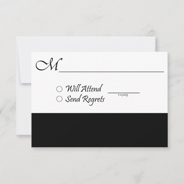 RSVP-Karte für Einladungen zu Hochzeiten und Gradu (Vorderseite)