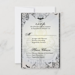 RSVP-Karte für extravagante Gothic Bats Halloween RSVP Karte