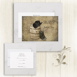 RSVP-Karte für Fass und Stiefel RSVP Karte