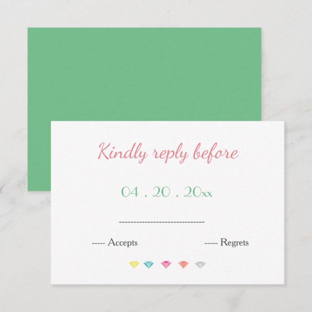 RSVP-Karte für Fun & Bright Wedding Response RSVP Karte (Vorne/Hinten)