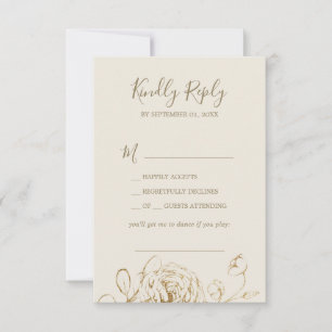RSVP-Karte für Gildenblume und Gold-Song-Anfrage RSVP Karte