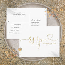 RSVP-Karte für Gold Heft Script Song anfordern