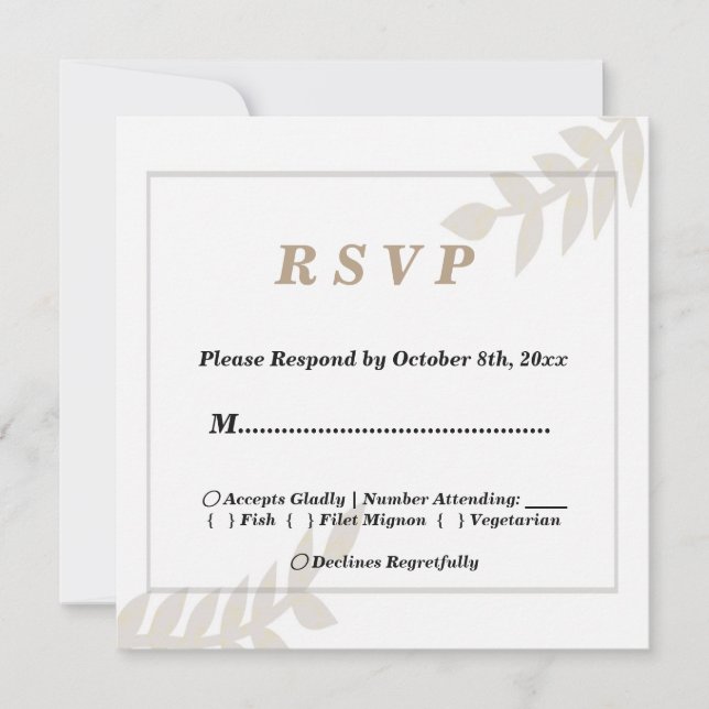 RSVP-Karte für goldene Blumenzwiebeln Einladung (Vorderseite)