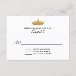 RSVP-Karte für Goldene Krone RSVP Karte
