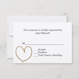 RSVP-Karte für goldenes Herz RSVP Karte