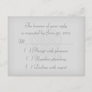 RSVP-Karte für graue Celtic Knot Wedding RSVP Karte