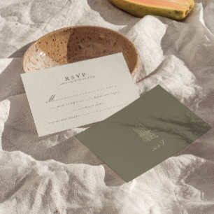 RSVP-Karte für grüne Hochzeit mit weißem Streifen RSVP Karte